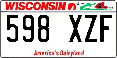 WI license plate 598XZF