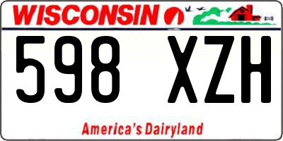 WI license plate 598XZH