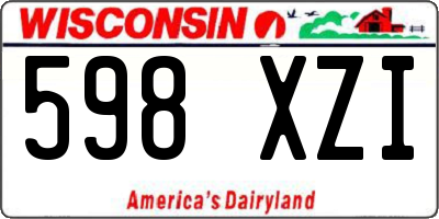 WI license plate 598XZI