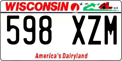 WI license plate 598XZM