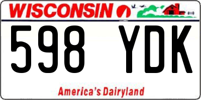 WI license plate 598YDK
