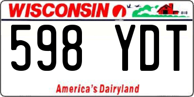 WI license plate 598YDT