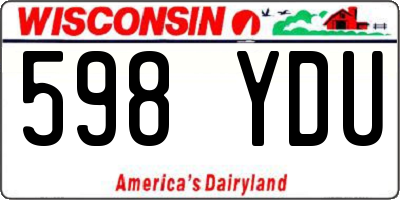 WI license plate 598YDU