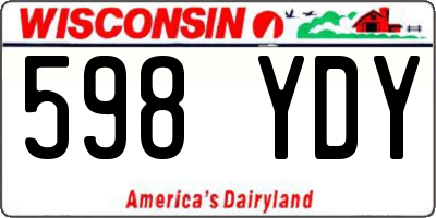 WI license plate 598YDY