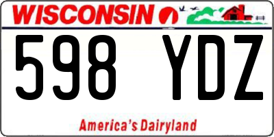 WI license plate 598YDZ