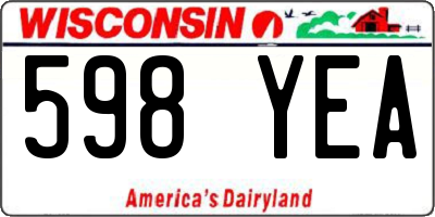 WI license plate 598YEA