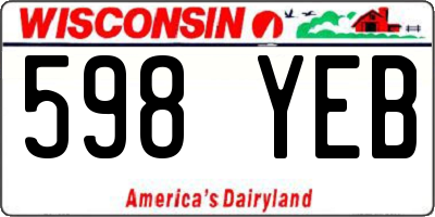 WI license plate 598YEB