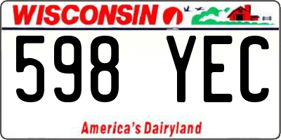 WI license plate 598YEC