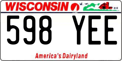 WI license plate 598YEE