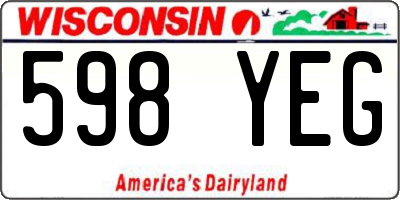 WI license plate 598YEG