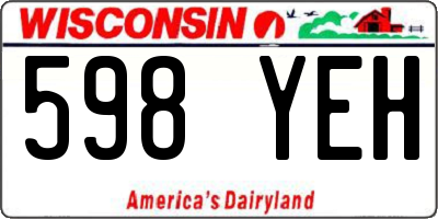 WI license plate 598YEH
