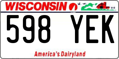 WI license plate 598YEK