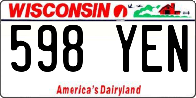WI license plate 598YEN