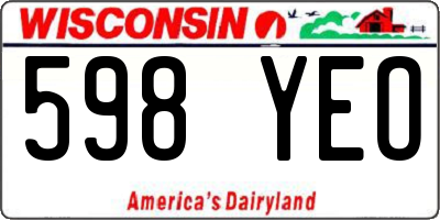 WI license plate 598YEO