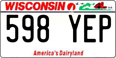 WI license plate 598YEP