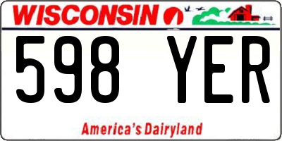 WI license plate 598YER