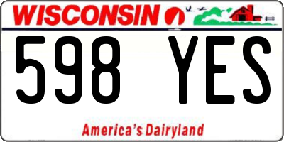 WI license plate 598YES