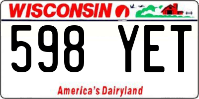 WI license plate 598YET