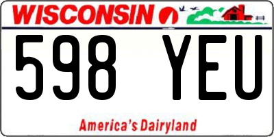 WI license plate 598YEU