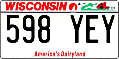 WI license plate 598YEY