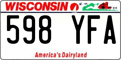 WI license plate 598YFA