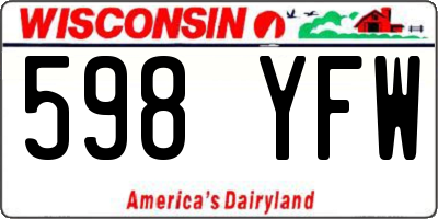 WI license plate 598YFW