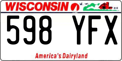 WI license plate 598YFX