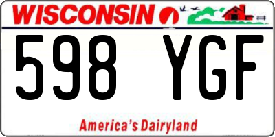 WI license plate 598YGF