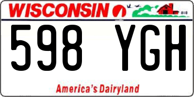 WI license plate 598YGH