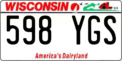 WI license plate 598YGS