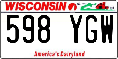 WI license plate 598YGW