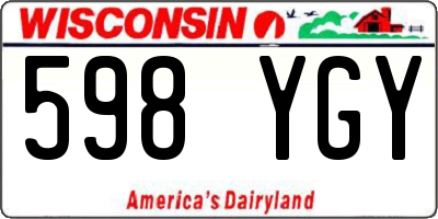 WI license plate 598YGY