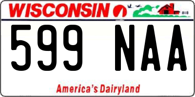 WI license plate 599NAA
