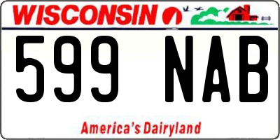 WI license plate 599NAB