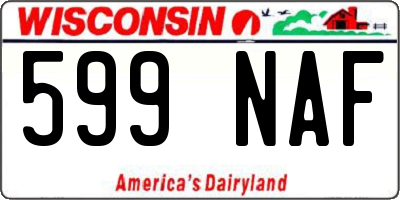 WI license plate 599NAF