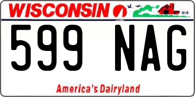 WI license plate 599NAG