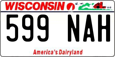 WI license plate 599NAH