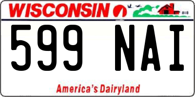 WI license plate 599NAI