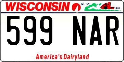 WI license plate 599NAR