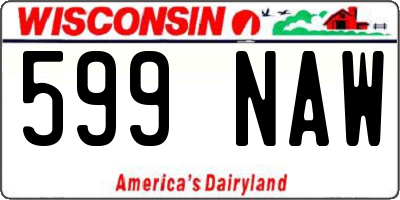 WI license plate 599NAW