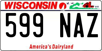 WI license plate 599NAZ
