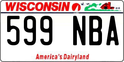 WI license plate 599NBA