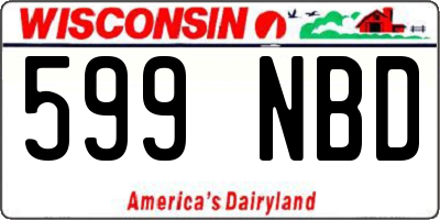 WI license plate 599NBD