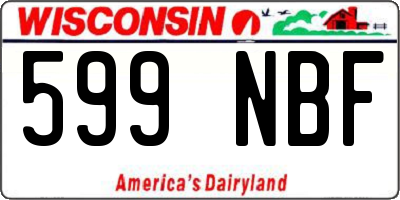 WI license plate 599NBF