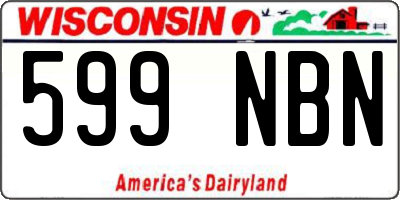 WI license plate 599NBN