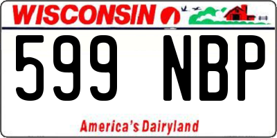 WI license plate 599NBP