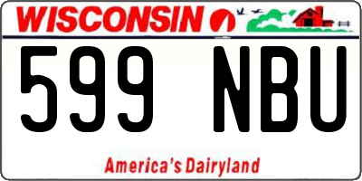 WI license plate 599NBU