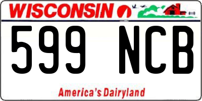 WI license plate 599NCB