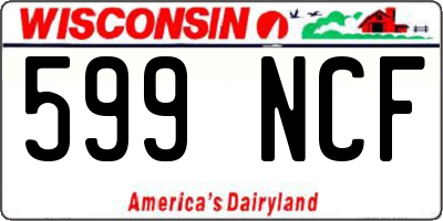 WI license plate 599NCF