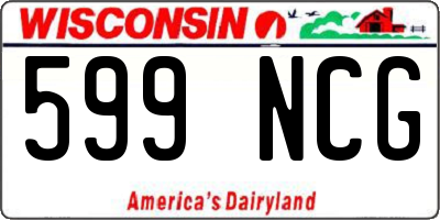 WI license plate 599NCG